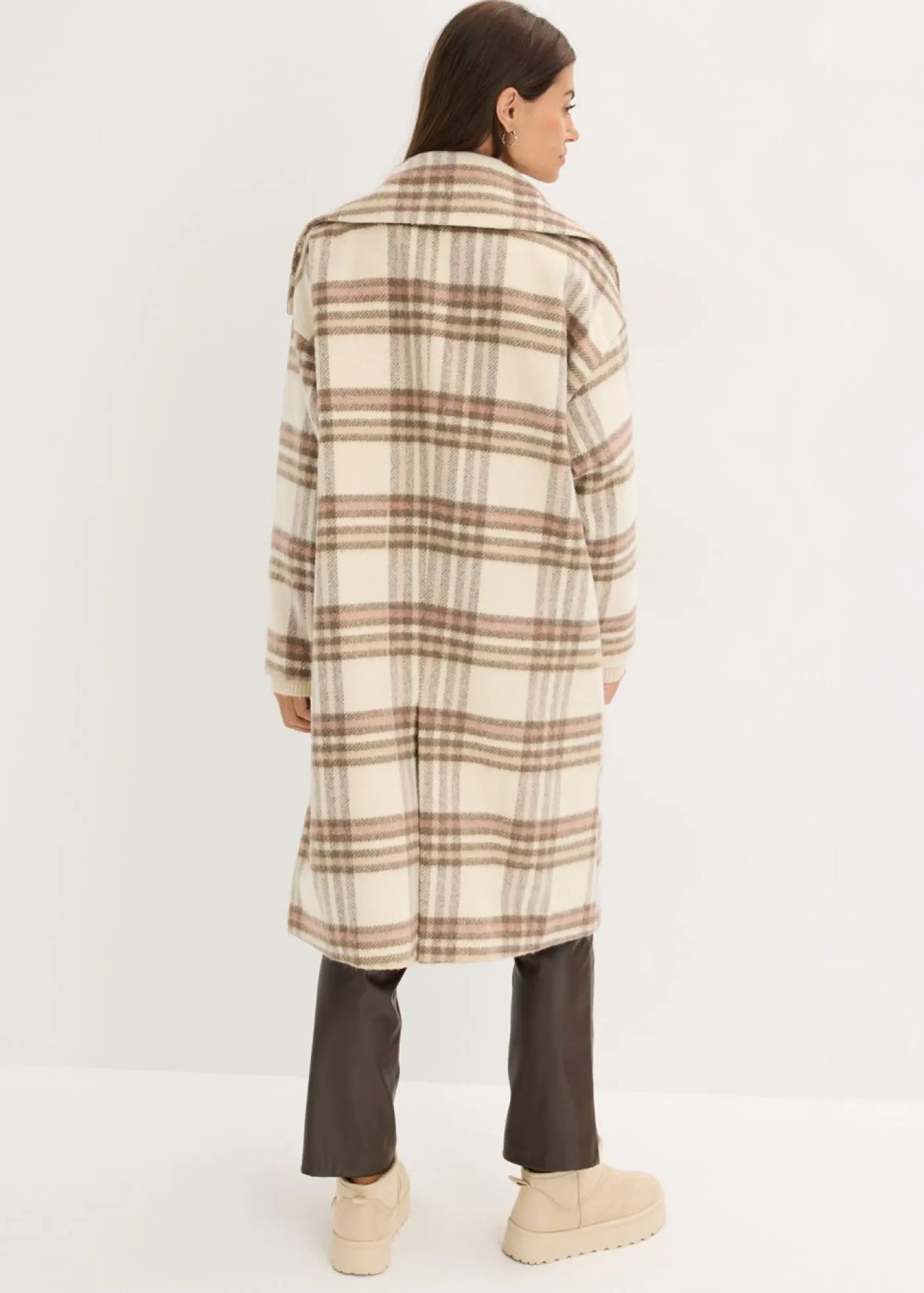 Mujer bonprix bonprix Abrigo holgado de mezcla de lana suave