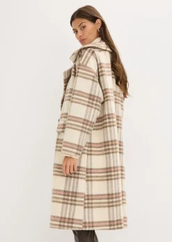 Mujer bonprix bonprix Abrigo holgado de mezcla de lana suave