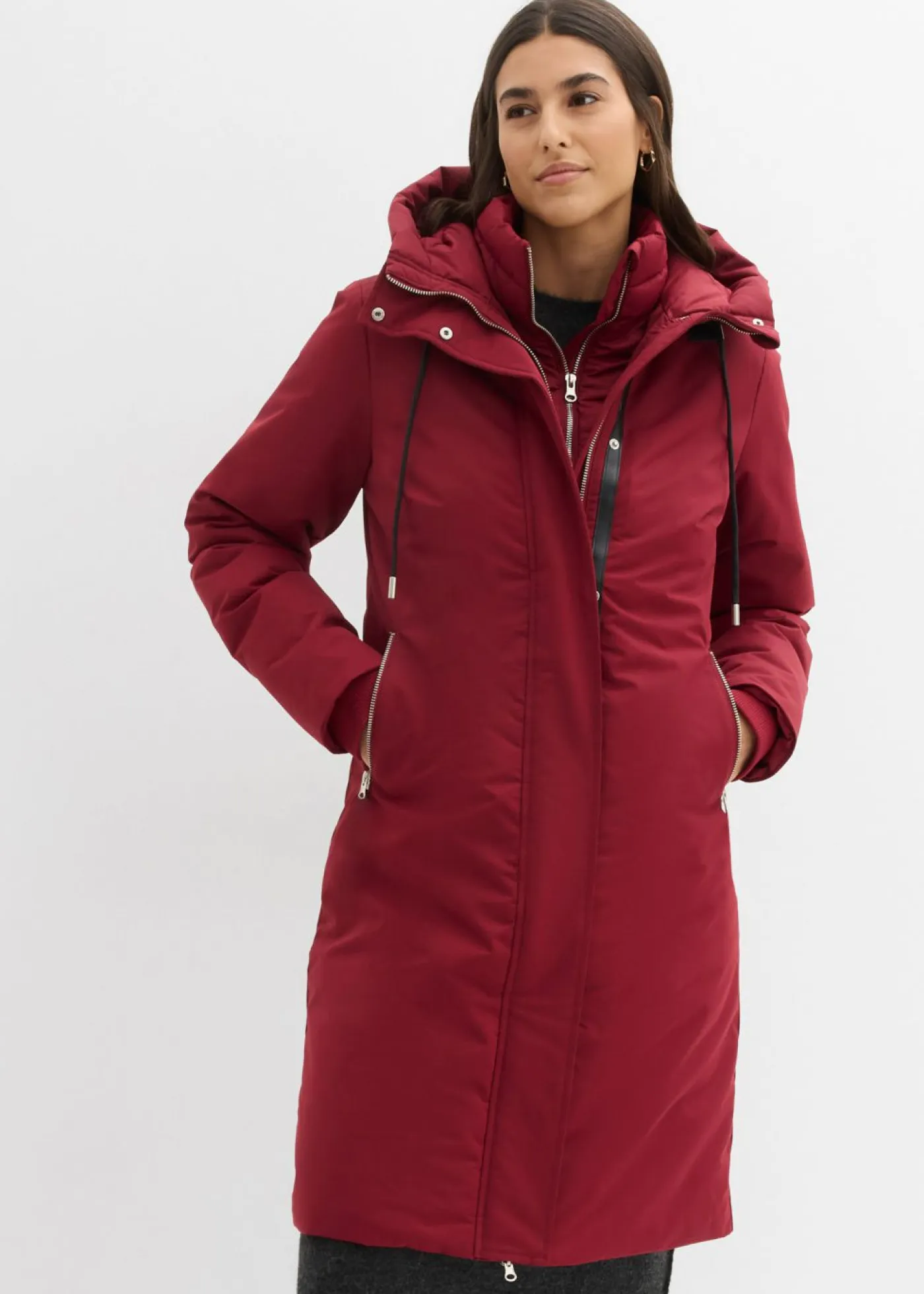bonprix bonprix Chaquetas Y Abrigos>Abrigo impermeable 2 en 1 para exteriores Rojo