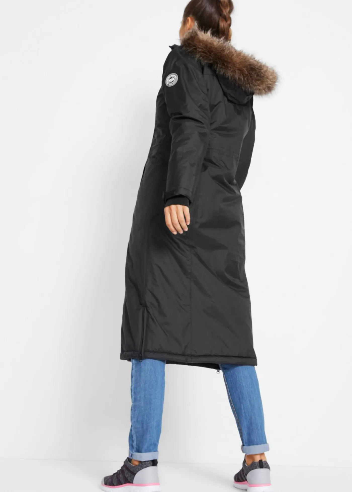 bonprix bonprix Chaquetas Y Abrigos>Abrigo impermeable para exteriores con pelo sintético Negro