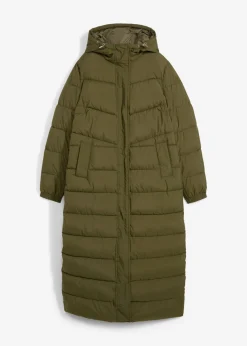 Mujer bonprix bonprix Abrigo largo guateado con capucha