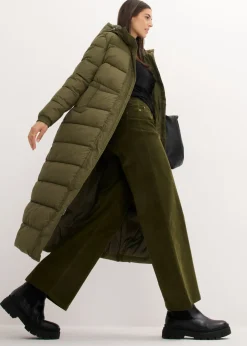 Mujer bonprix bonprix Abrigo largo guateado con capucha