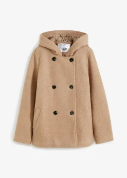 bonprix bonprix Chaquetas Y Abrigos>Abrigo marinero de acogedor tejido bouclé beige-kaki