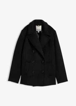 bonprix bonprix Premium|Chaquetas Y Abrigos>Abrigo marinero de lana Negro