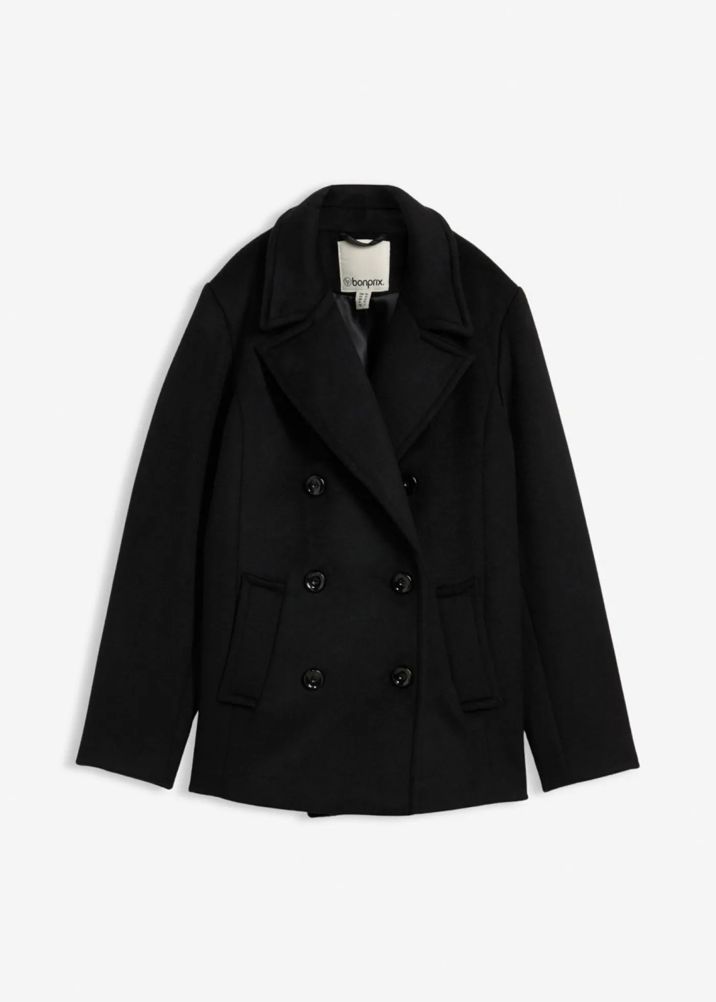 bonprix bonprix Premium|Chaquetas Y Abrigos>Abrigo marinero de lana Negro