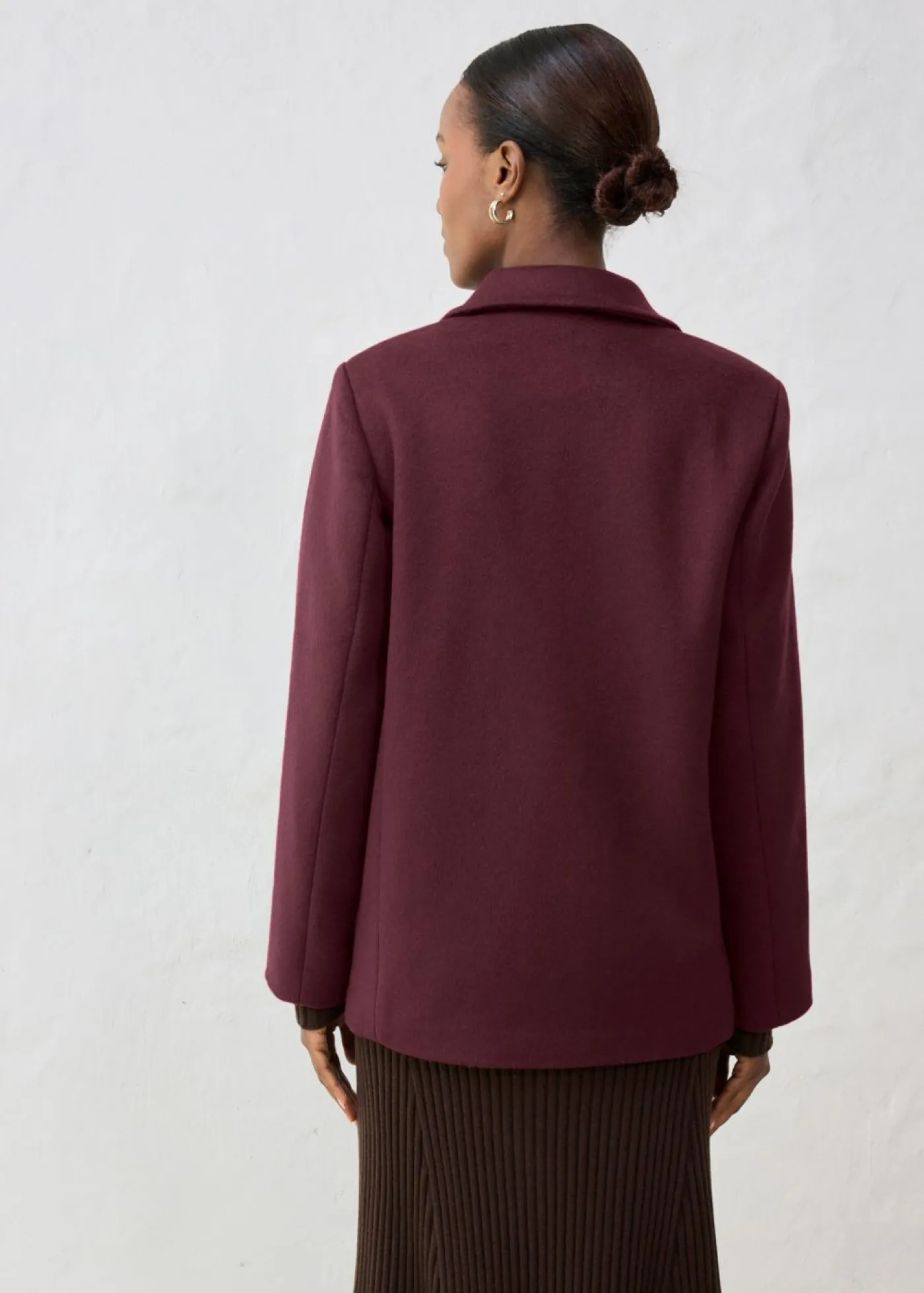 bonprix bonprix Premium|Chaquetas Y Abrigos>Abrigo marinero de lana rojo burdeos