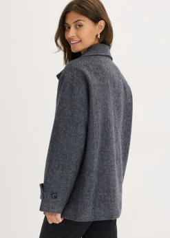 Mujer bonprix bonprix Abrigo marinero largo con aspecto de lana