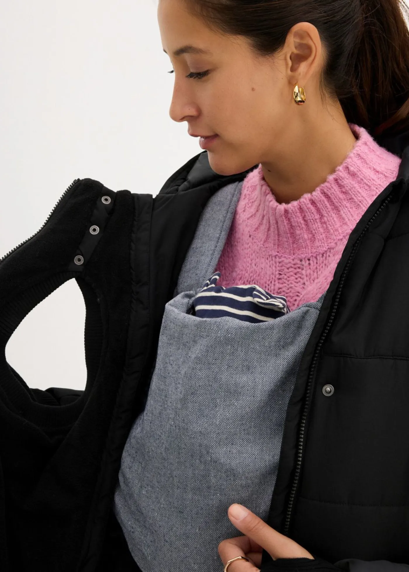 bonprix bonprix Premamá>Abrigo premamá 3 en 1 con inserto de porteo Negro