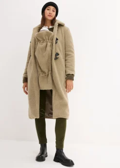 Mujer bonprix bonprix Abrigo premamá 3 en 1 con inserto de porteo de felpa