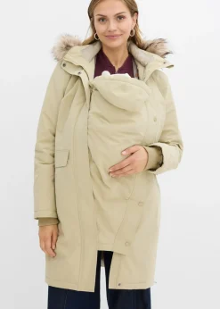 Mujer bonprix bonprix Abrigo premamá impermeable y cortavientos 3 en 1 con inserto de porteo