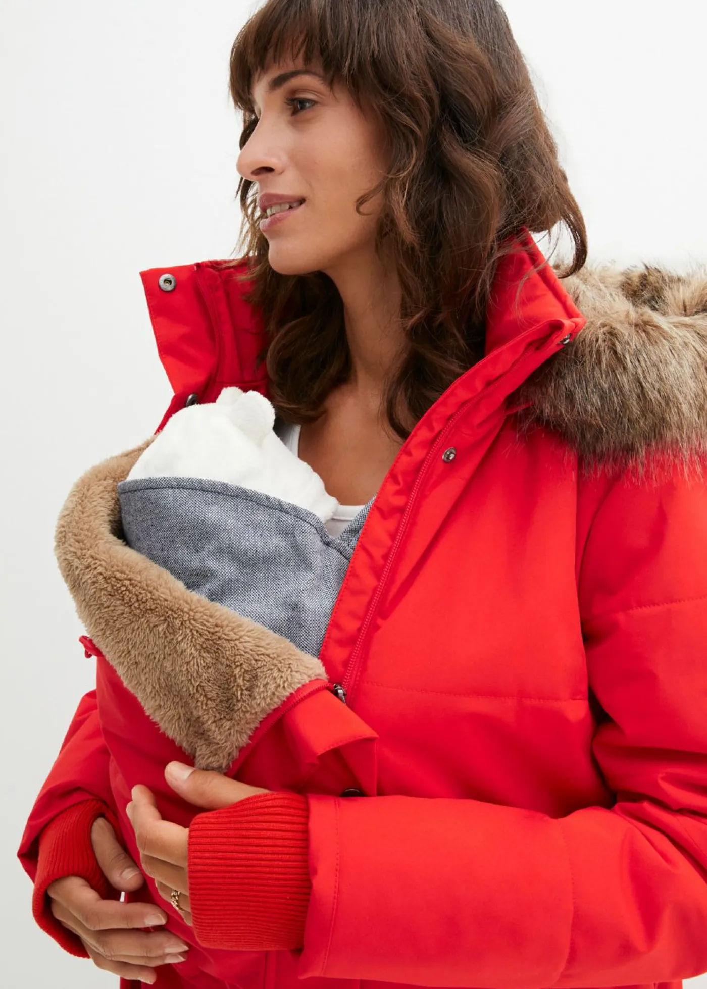 Mujer bonprix bonprix Abrigo premamá y de porteo, guateado, 3 en 1