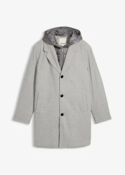 Hombre bonprix bonprix Abrigo tipo americana 2 en 1 con inserto desmontable de capucha