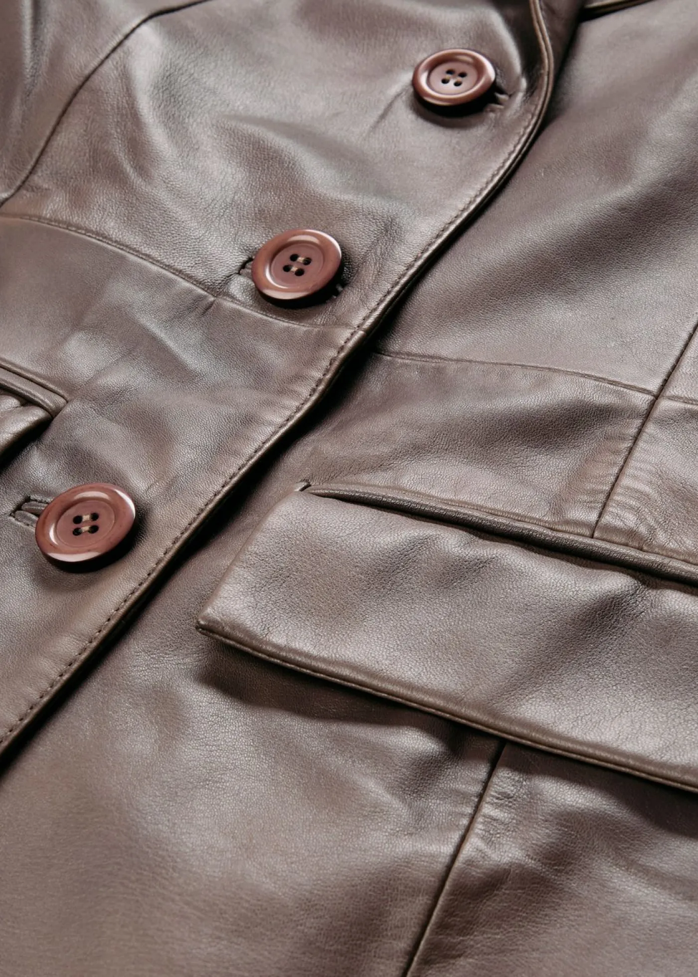 bonprix bonprix Premium|Chaquetas Y Abrigos>Abrigo tipo americana de napa de cordero Marrón medio