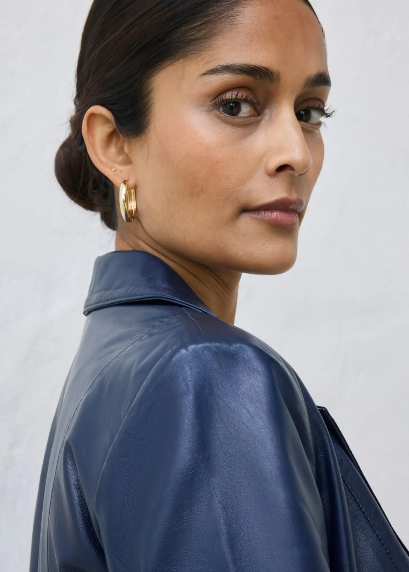 bonprix bonprix Premium|Chaquetas Y Abrigos>Abrigo tipo americana de napa de cordero Azul marino