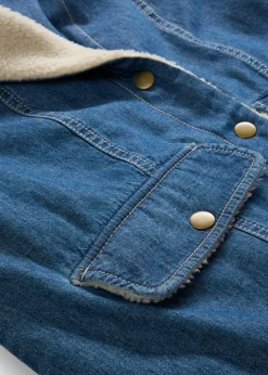 Mujer bonprix bonprix Abrigo vaquero de invierno con forro cálido