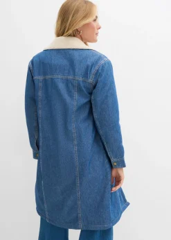 Mujer bonprix bonprix Abrigo vaquero de invierno con forro cálido
