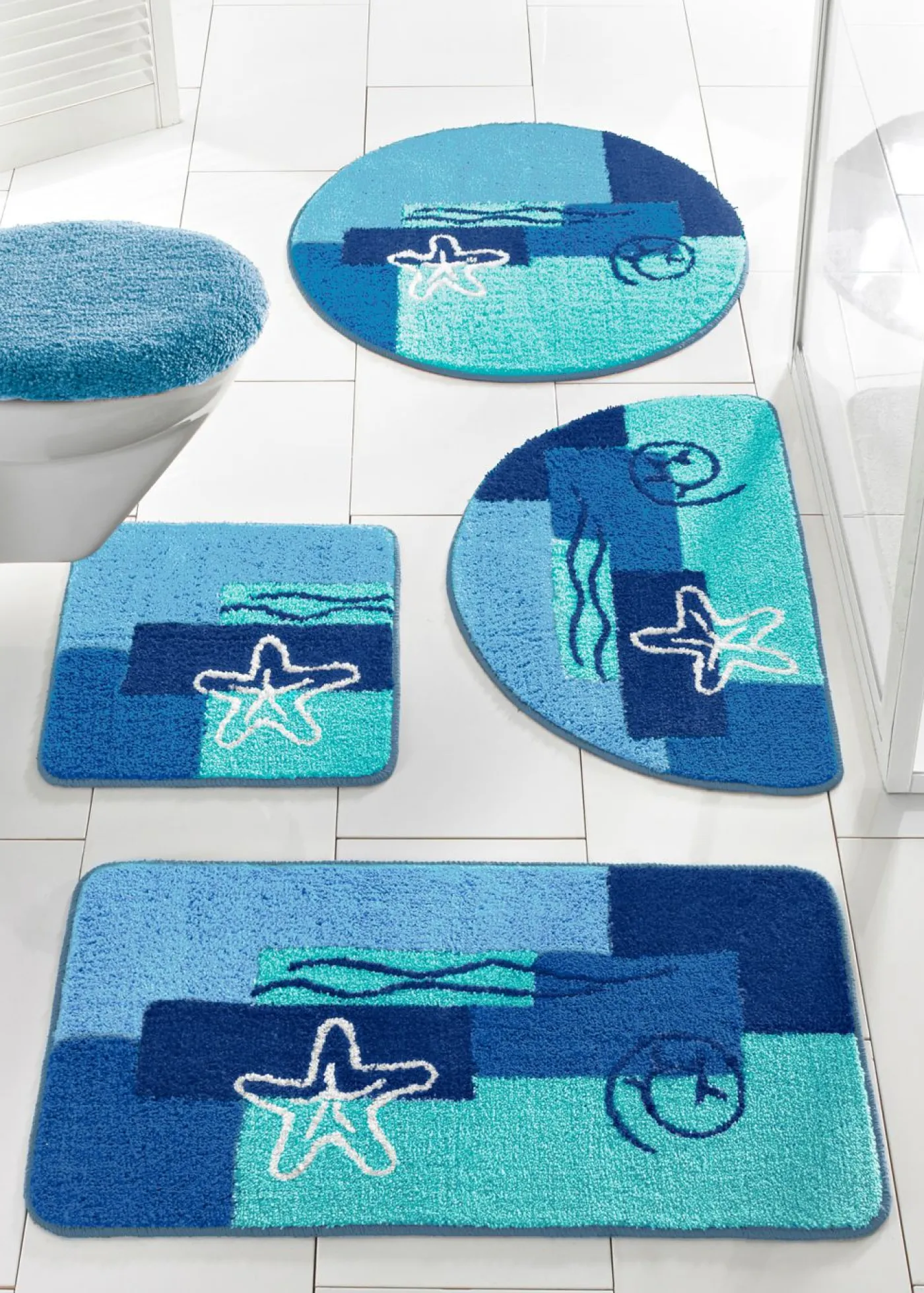 bonprix bonprix Muebles De Baño·Alfombrillas De Baño|Alfombrillas De Baño>Alfombra de baño con motivos marítimos Azul