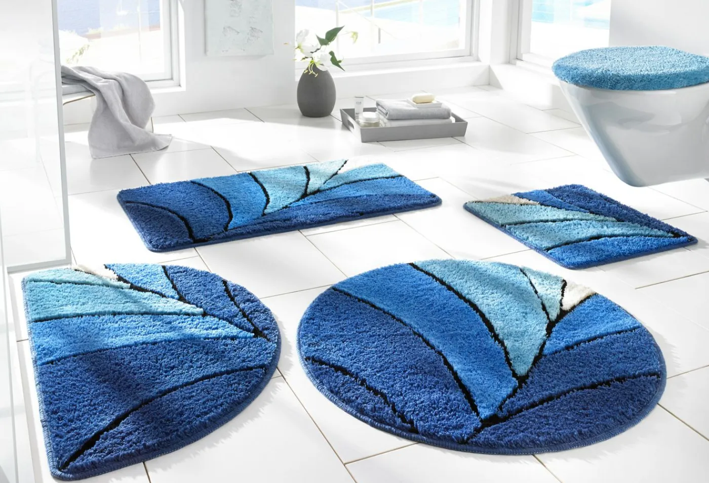 bonprix bonprix Muebles De Baño·Alfombrillas De Baño|Alfombrillas De Baño>Alfombra de baño de pelo alto Azul