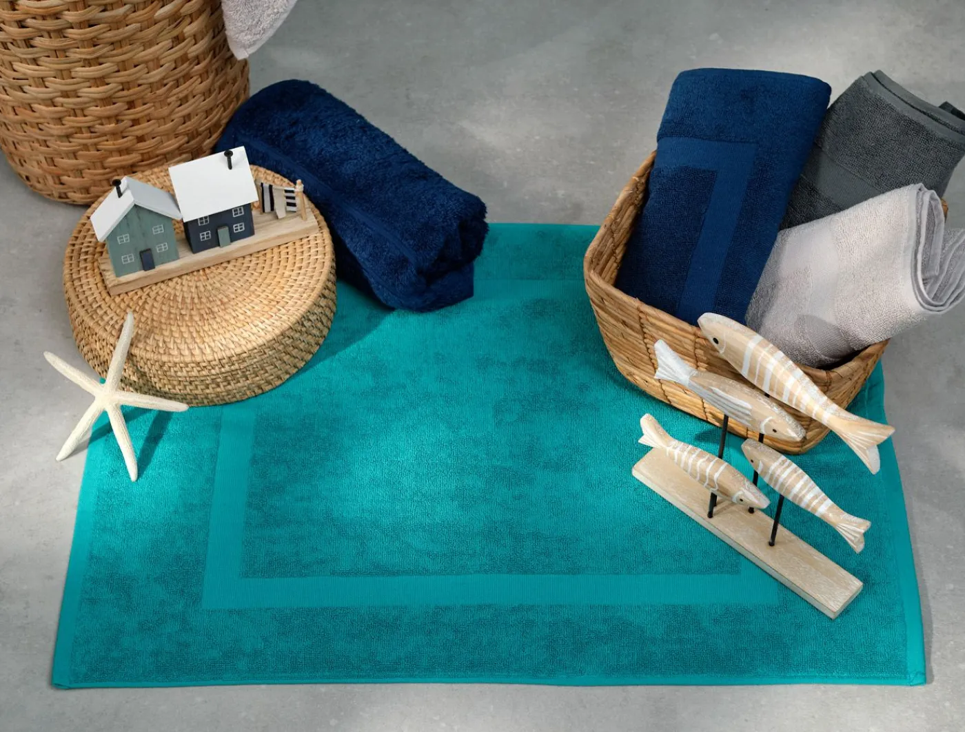 bonprix bonprix Muebles De Baño·Alfombrillas De Baño|Alfombrillas De Baño>Alfombrilla de algodón para hotel (2 unidades) Azul petróleo