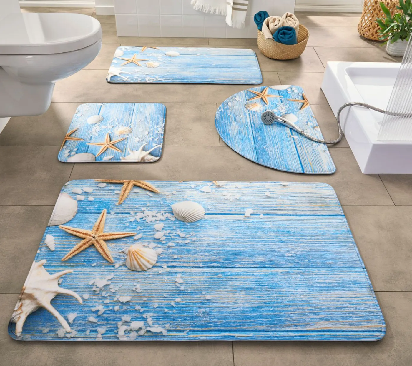 bonprix bonprix Muebles De Baño·Alfombrillas De Baño|Alfombrillas De Baño>Alfombrilla de baño con espuma viscoelástica Azul