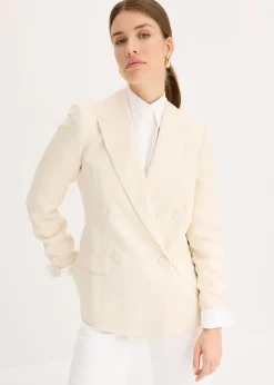 bonprix bonprix Blazers>Americana con lyocell y efecto arrugado Beige natural