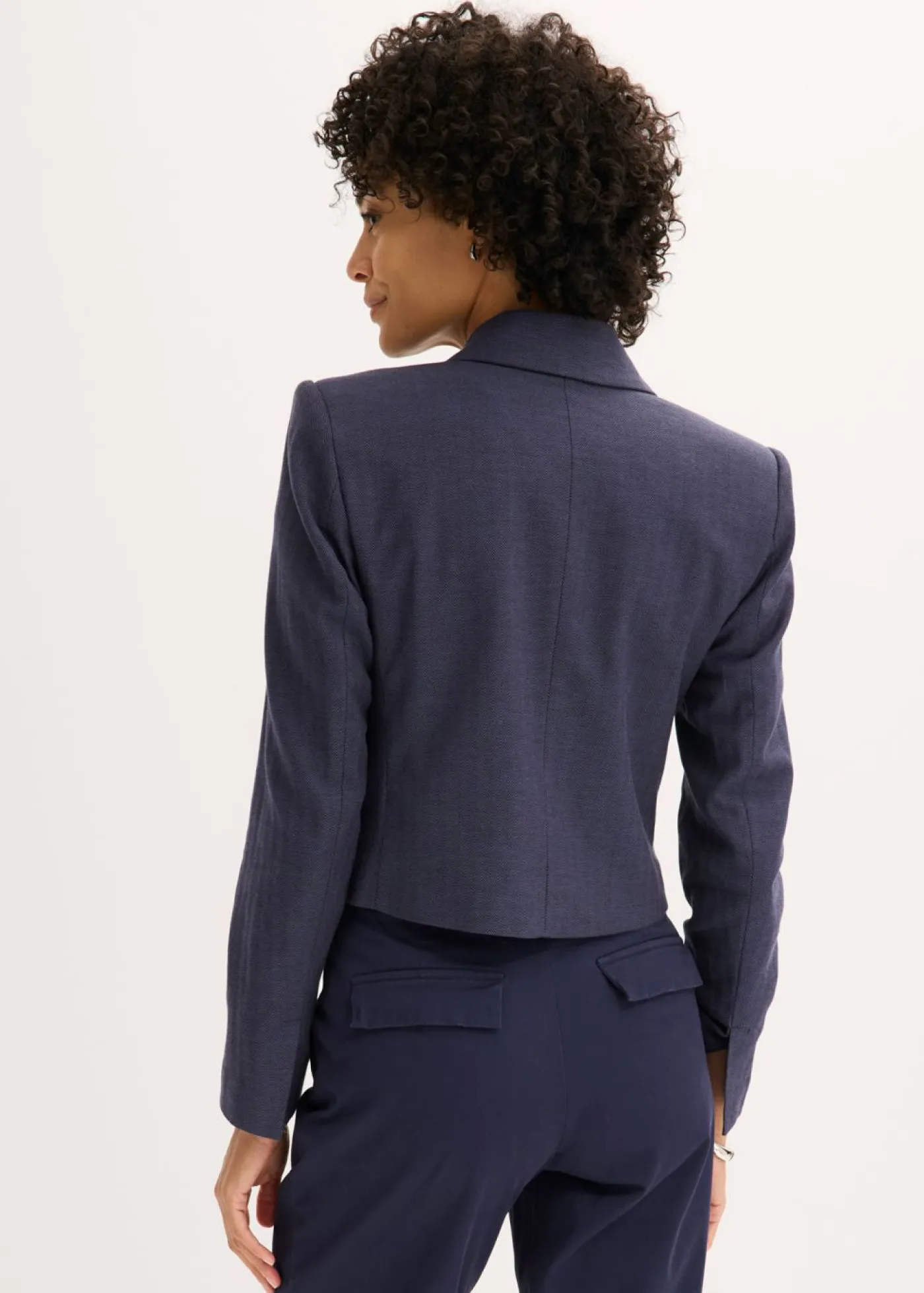 bonprix bonprix Blazers>Americana corta con estructura azul marino moteado