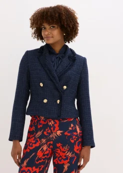 Mujer bonprix bonprix Americana de bouclé con botones decorativos