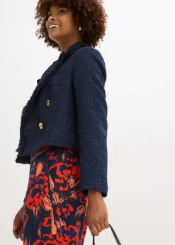 Mujer bonprix bonprix Americana de bouclé con botones decorativos