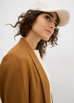 Mujer bonprix bonprix Americana de corte ancho en mezcla de lino y viscosa