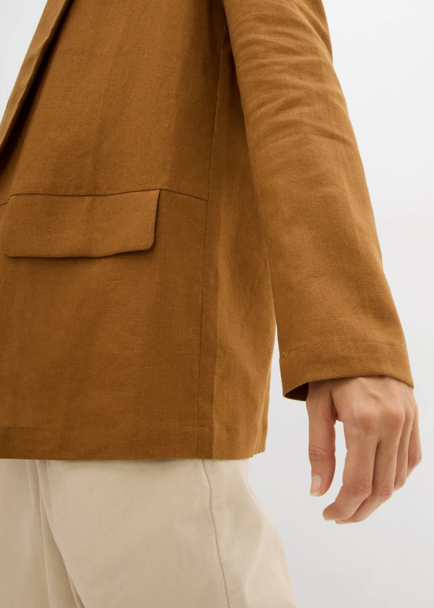 Mujer bonprix bonprix Americana de corte ancho en mezcla de lino y viscosa