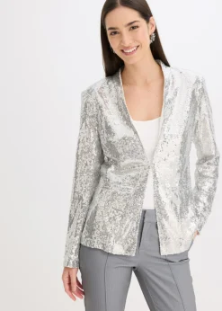 bonprix bonprix Blazers>Americana de lentejuelas Plata
