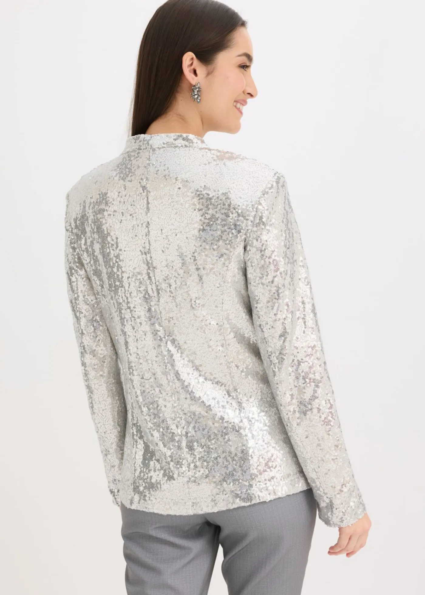 bonprix bonprix Blazers>Americana de lentejuelas Plata