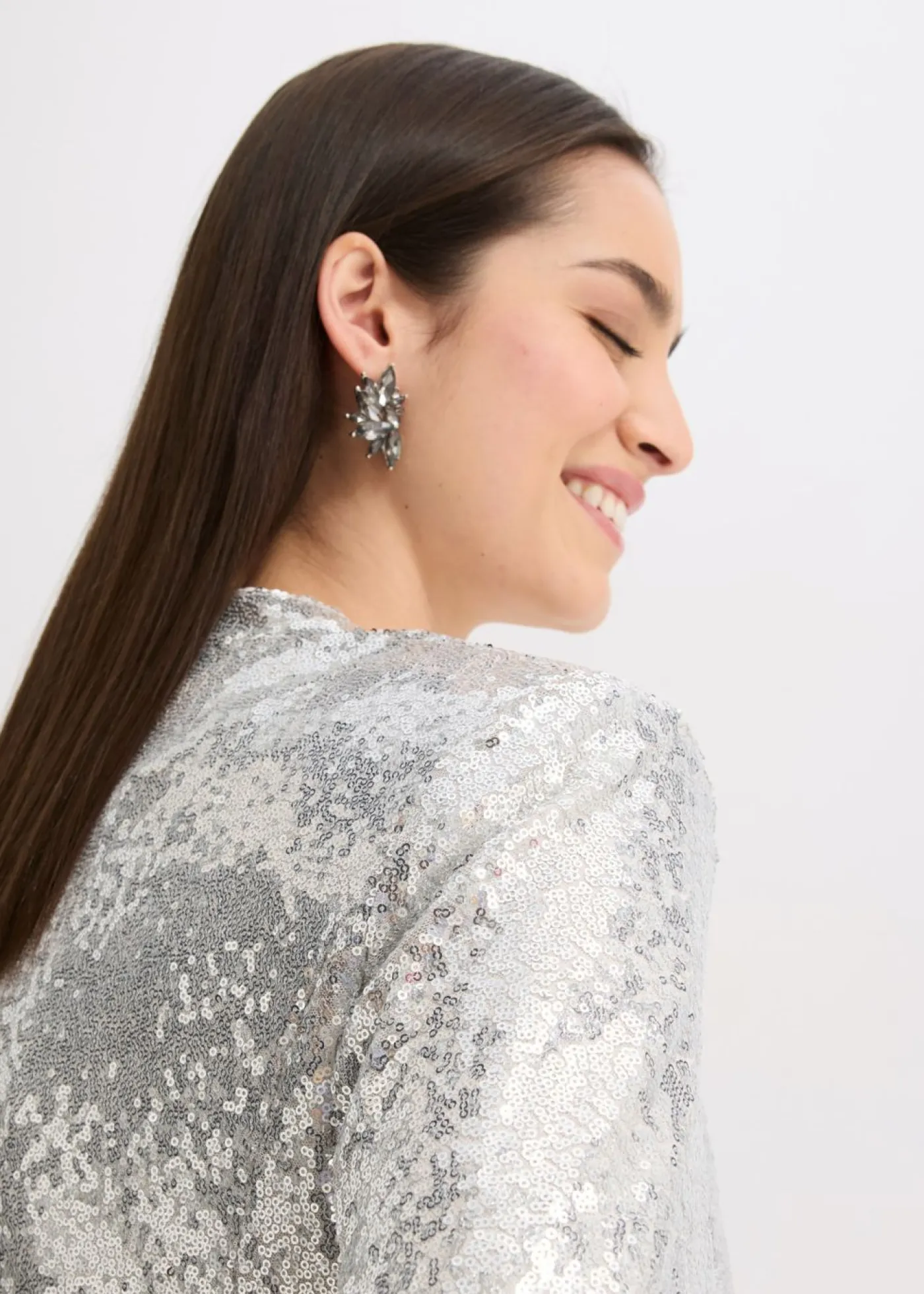 bonprix bonprix Blazers>Americana de lentejuelas Plata