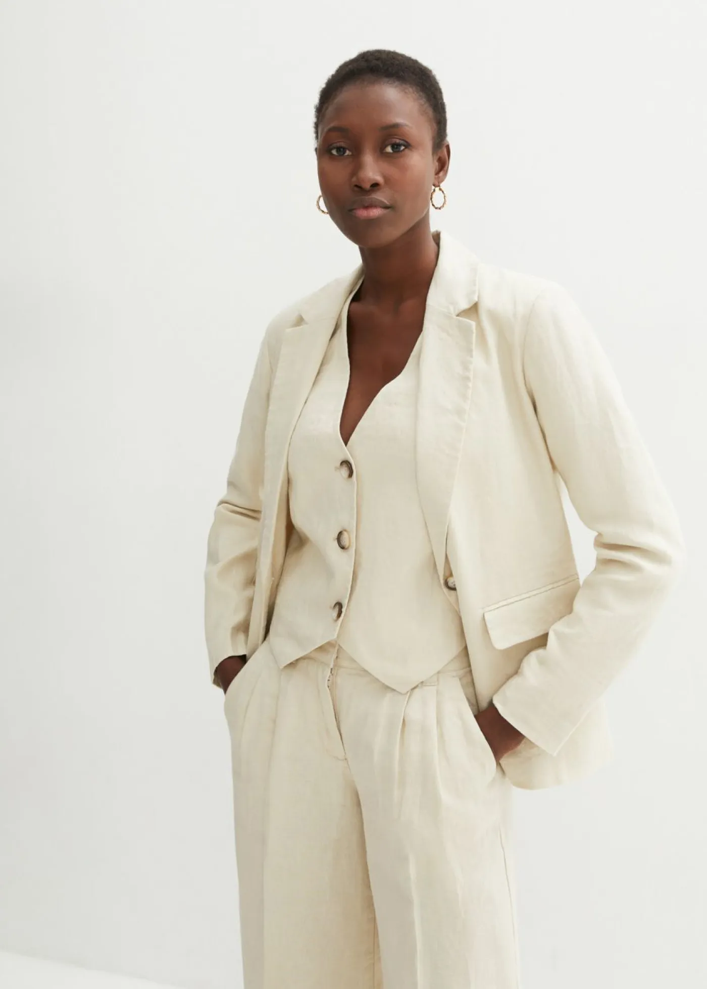 Mujer bonprix bonprix Americana de lino puro