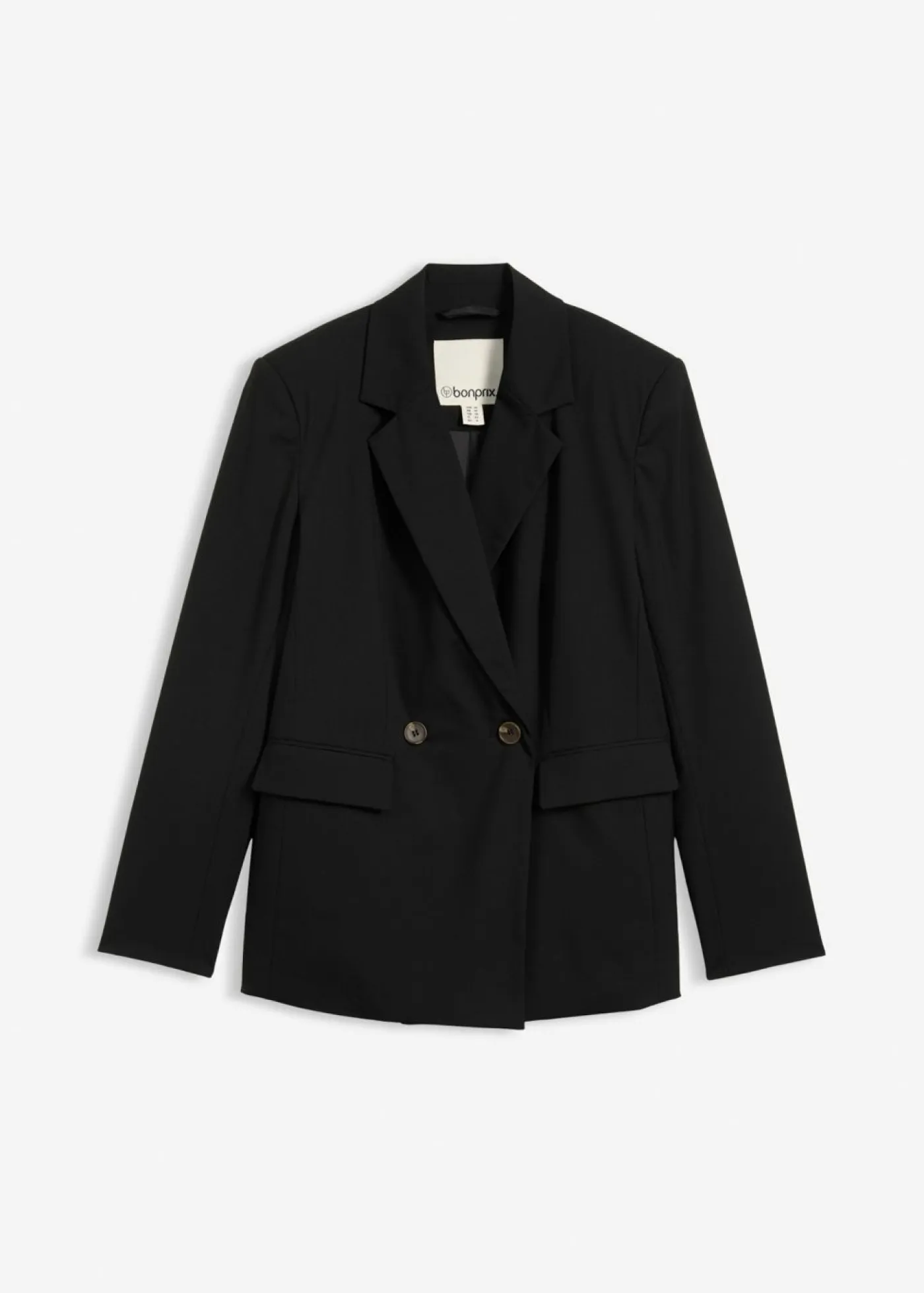 bonprix bonprix Blazers>Americana de mezcla de viscosa Negro