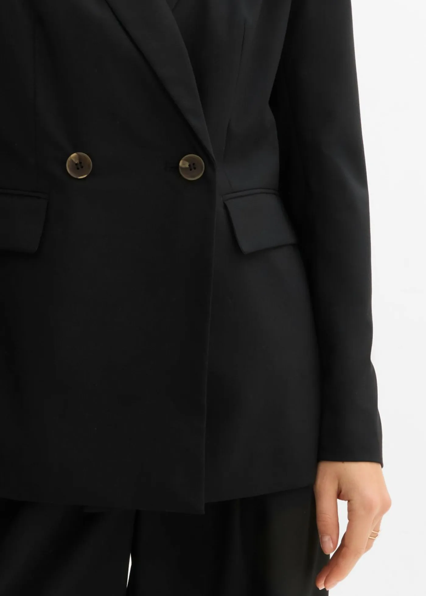 bonprix bonprix Blazers>Americana de mezcla de viscosa Negro