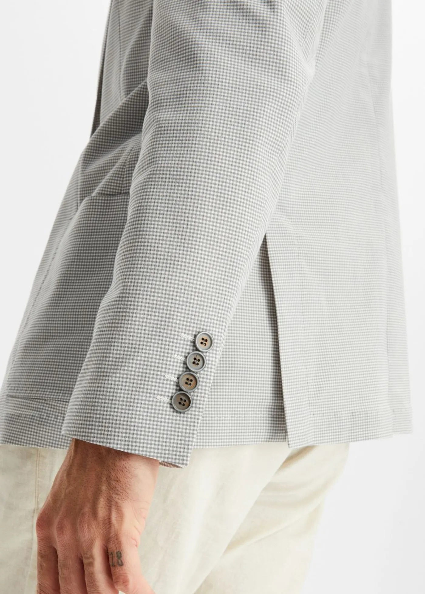 bonprix bonprix Trajes>Americana de milrayas con corte regular blanco lana/gris claro moteado