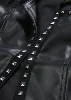 bonprix bonprix Blazers|Novedades>Americana de piel sintética con tachuelas Negro