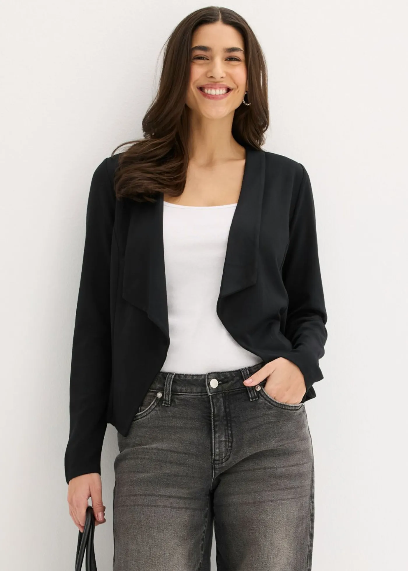 bonprix bonprix Blazers>Americana de punto de mezcla de viscosa Negro