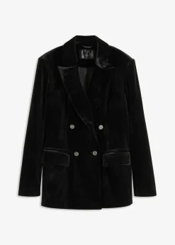 bonprix bonprix Blazers>Americana de terciopelo suave Negro