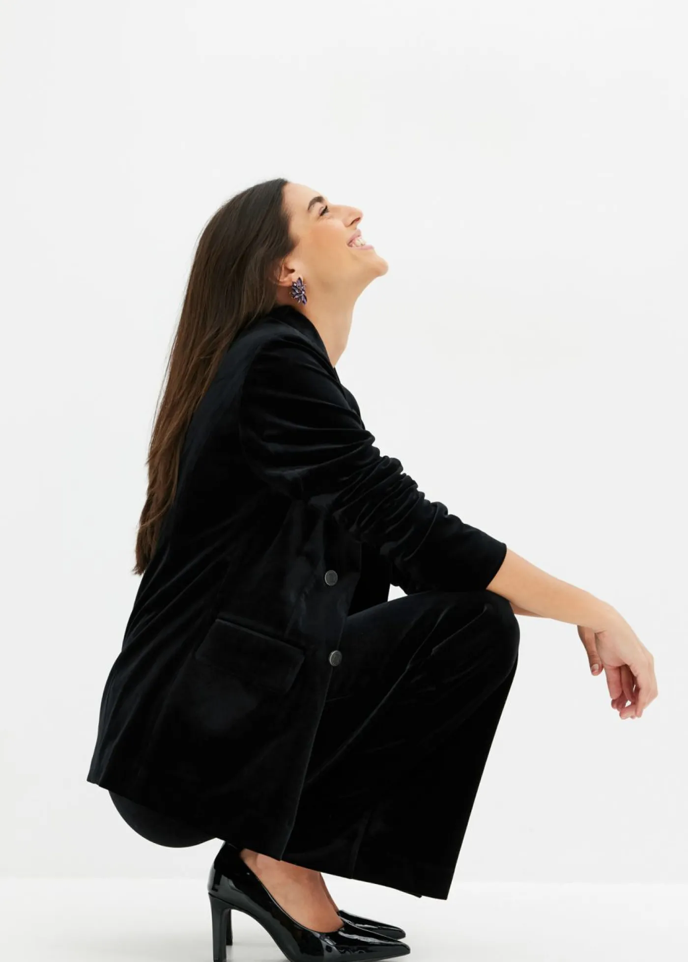 bonprix bonprix Blazers>Americana de terciopelo suave Negro