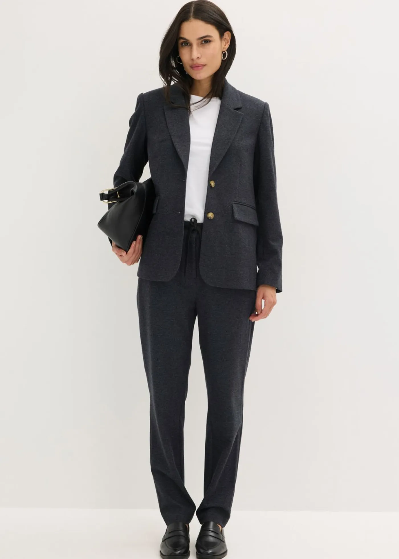 bonprix bonprix Blazers>Americana elástica de una sola fila azul marino moteado