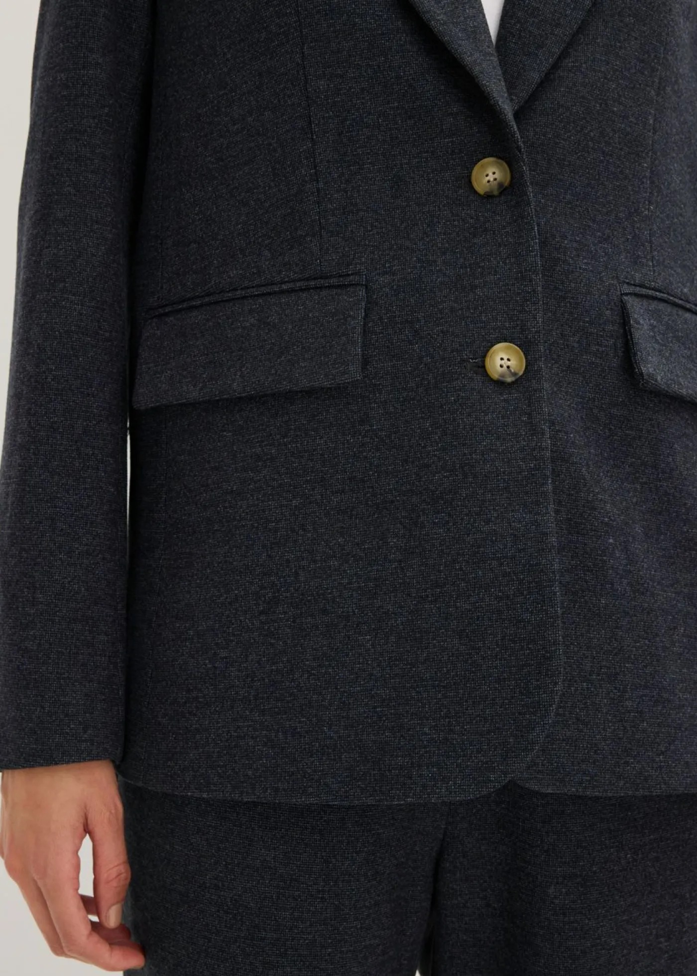 bonprix bonprix Blazers>Americana elástica de una sola fila azul marino moteado