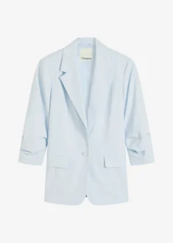 bonprix bonprix Blazers>Americana holgada de viscosa con mangas 3/4 azul pálido