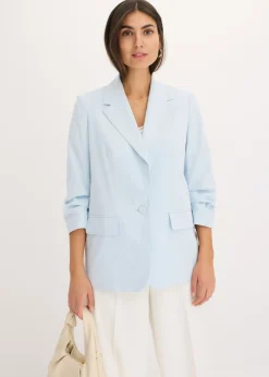 bonprix bonprix Blazers>Americana holgada de viscosa con mangas 3/4 azul pálido