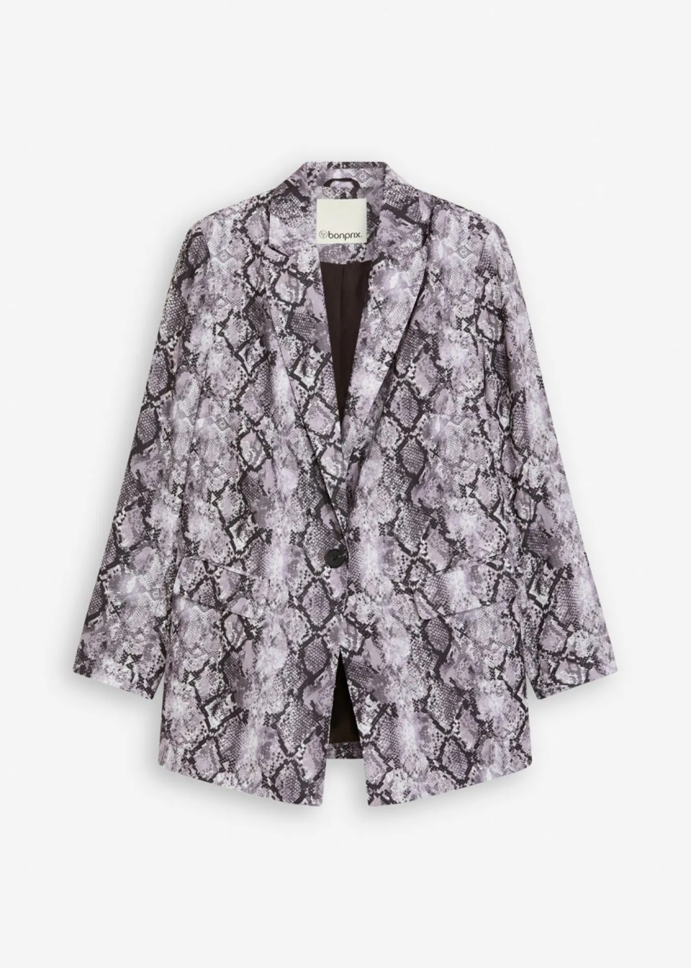 bonprix bonprix Blazers>Americana larga Gris marrón con estampado de serpiente