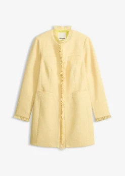 bonprix bonprix Blazers>Americana larga de bouclé Amarillo claro
