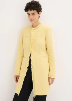 bonprix bonprix Blazers>Americana larga de bouclé Amarillo claro