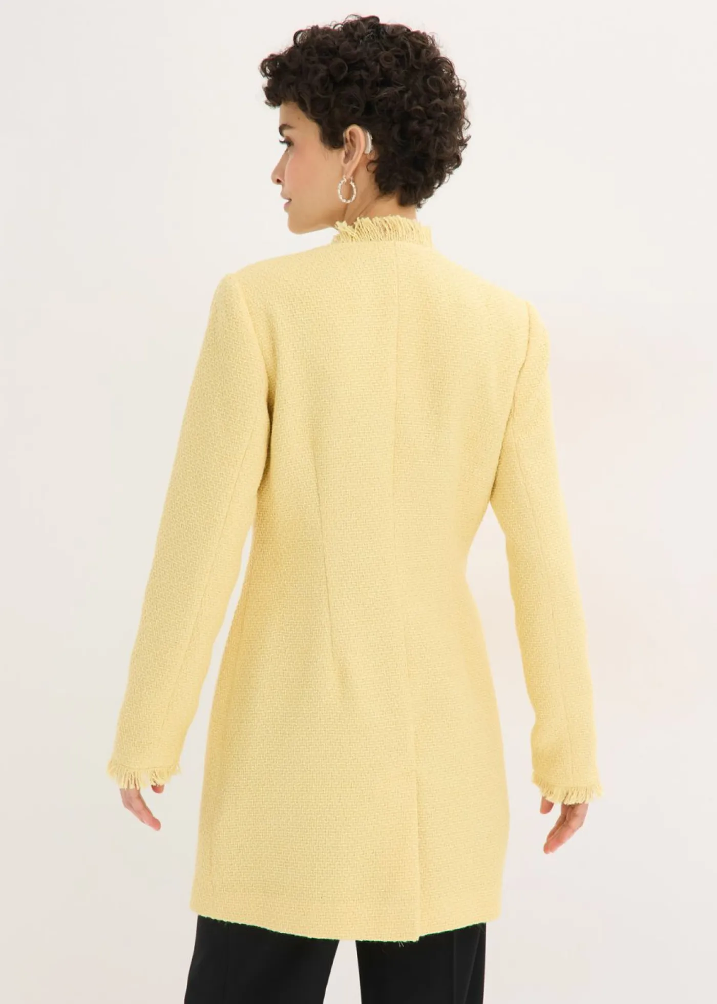 bonprix bonprix Blazers>Americana larga de bouclé Amarillo claro