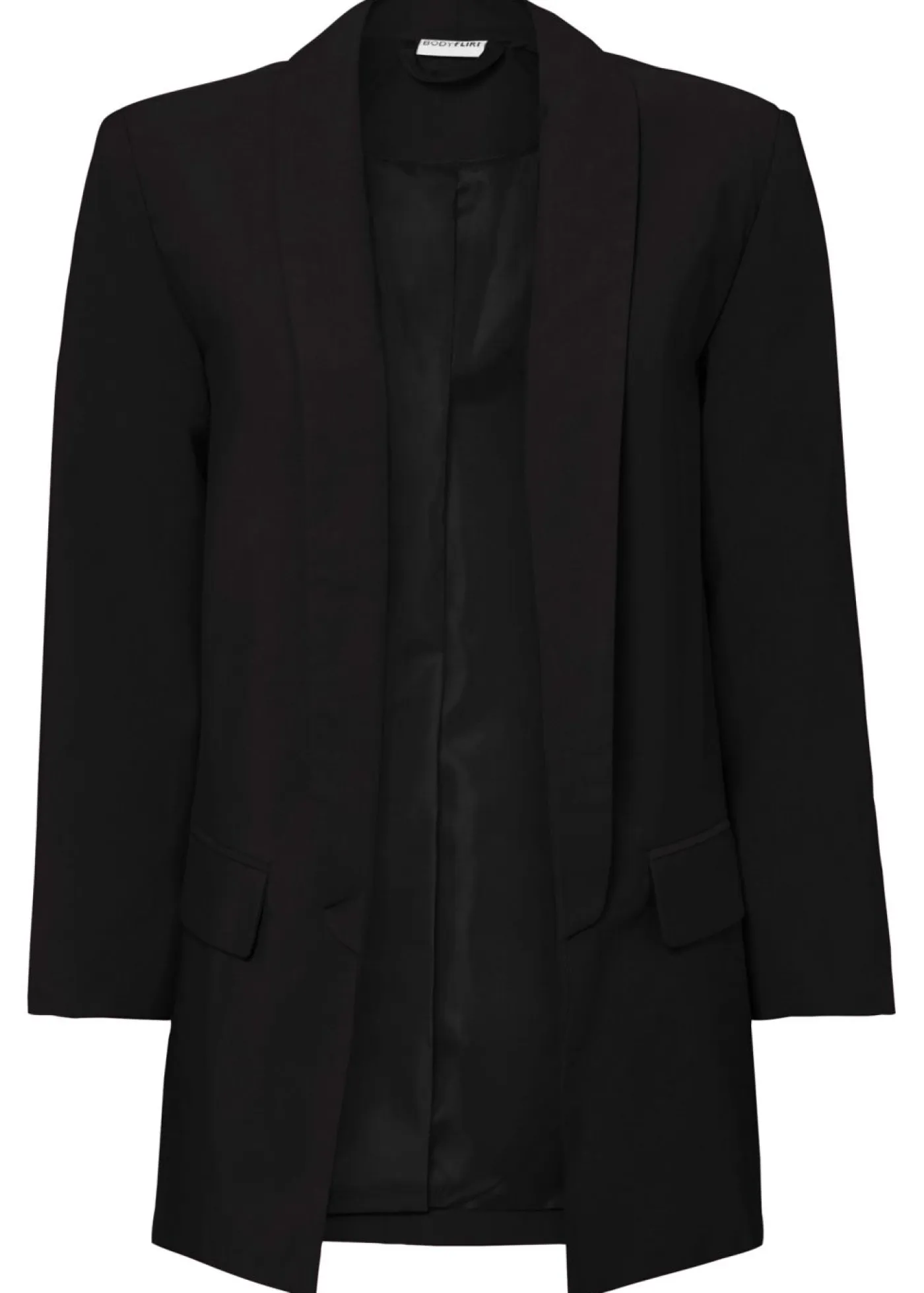bonprix bonprix Blazers>Americana larga de mezcla de viscosa Negro
